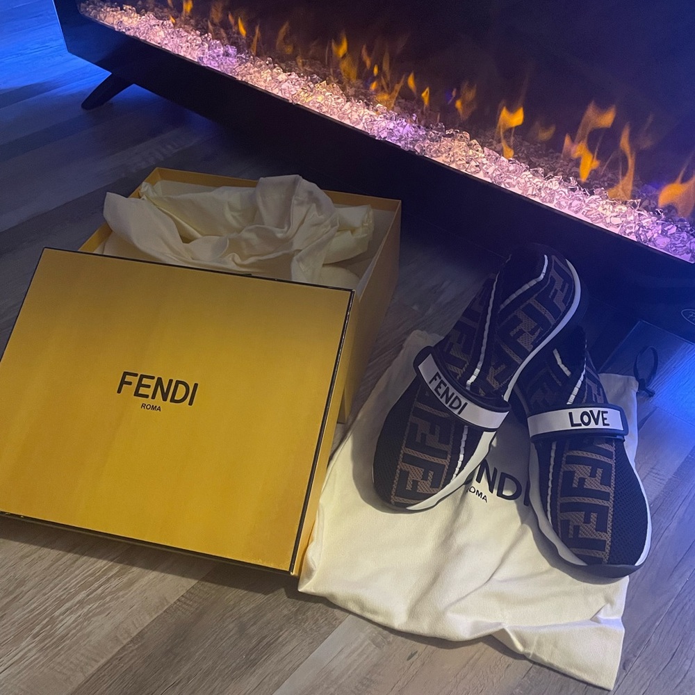 Fendi love sneaker. Size 8. Comes with box & dust bags